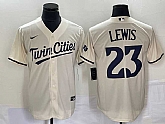 Men's Minnesota Twins #23 Royce Lewis Cream Cool Base Stitched Baseball Jersey,baseball caps,new era cap wholesale,wholesale hats